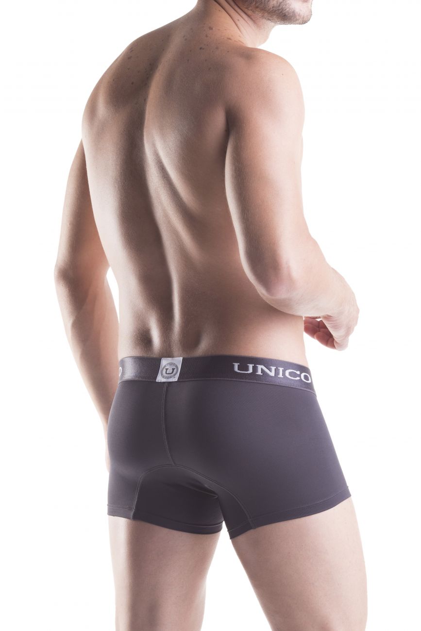 Mundo Unico Asfalto men's gray microfiber boxer briefs – contoured pouch body-defining underwear