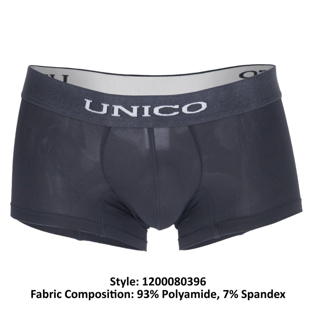 Mundo Unico Asfalto men's gray microfiber boxer briefs – contoured pouch body-defining underwear
