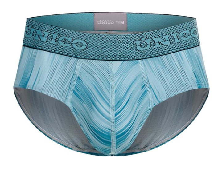 UNICO Hilada men's briefs in blue – printed stretch ergonomic low-rise underwear