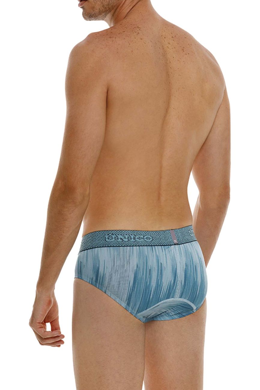 UNICO Hilada men's briefs in blue – printed stretch ergonomic low-rise underwear