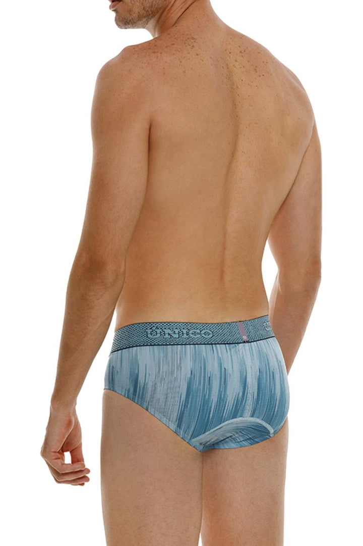 UNICO Hilada men's briefs in blue – printed stretch ergonomic low-rise underwear
