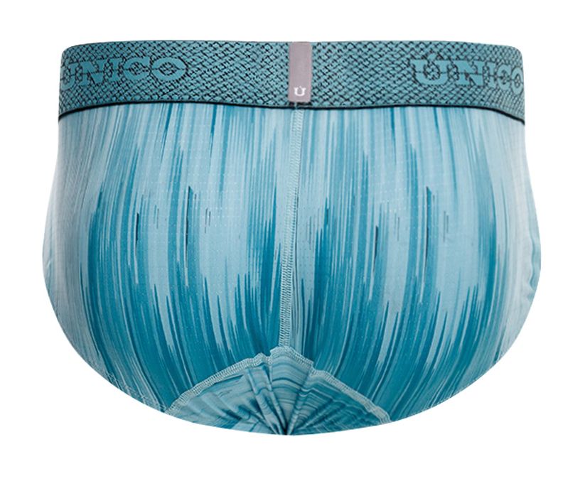 UNICO Hilada men's briefs in blue – printed stretch ergonomic low-rise underwear