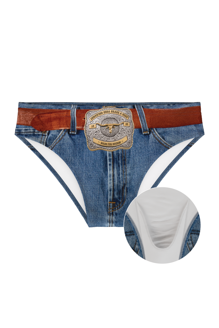The Ranch Hand | Western Denim Ball Hammock® Pouch Swim Briefs