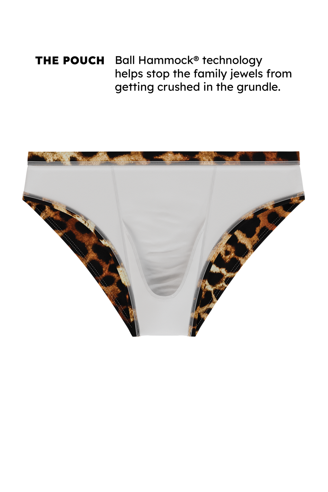 Shinesty The Hot Spots leopard Ball Hammock pouch swim briefs – men's leopard print swim brief