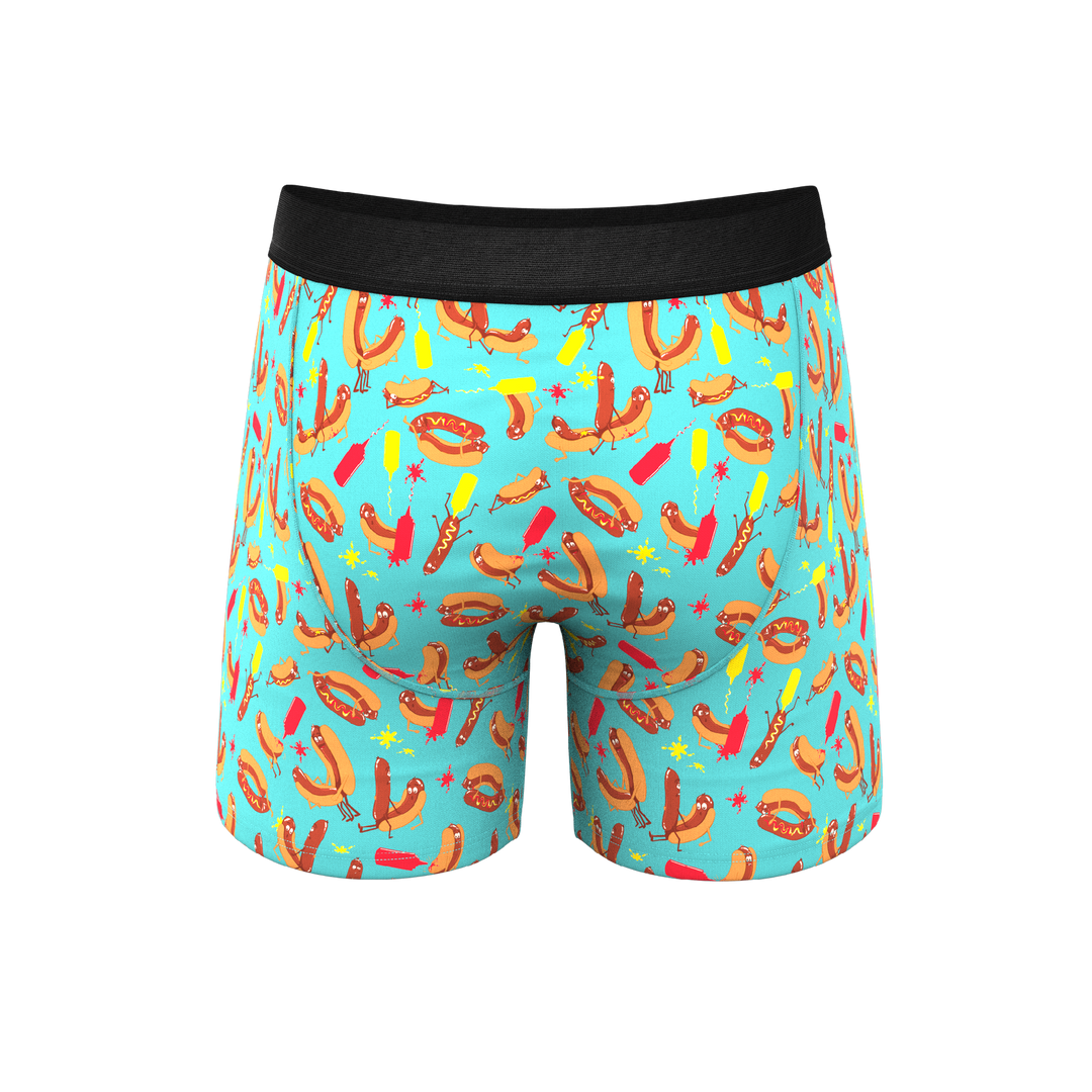"The Use a Condiment" Hot Dogs Ball Hammock® Pouch Boxer Briefs with Fly
