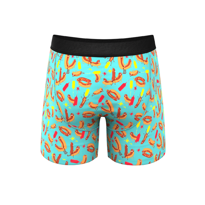 "The Use a Condiment" Hot Dogs Ball Hammock® Pouch Boxer Briefs with Fly