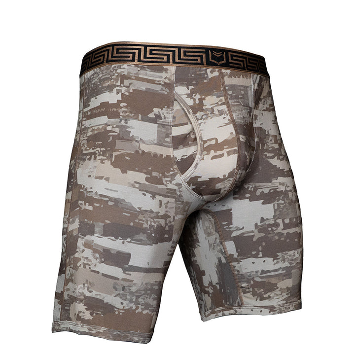 SHEATH V Bamboo Sports Performance Boxer Brief | 8-Inch Long Leg, Dual Pouch Support