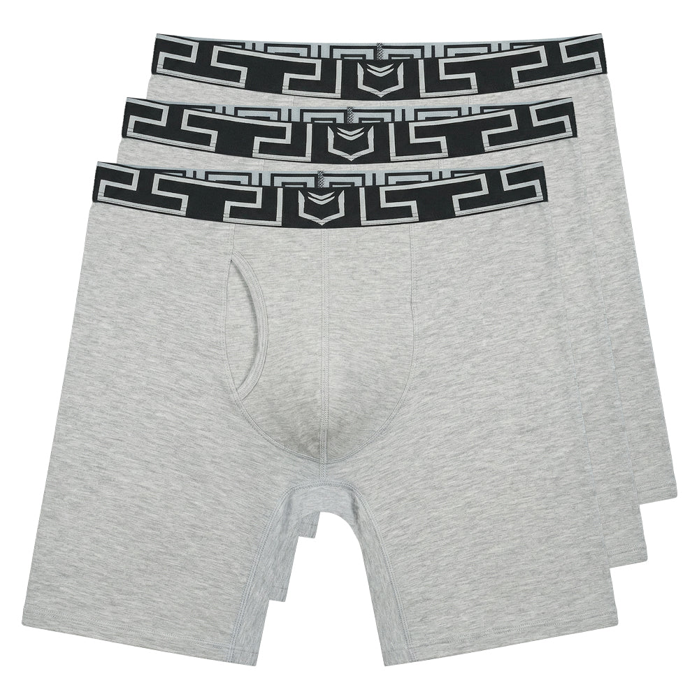 SHEATH V Bamboo Men's 8" Dual Pouch Performance Boxer Brief 3 Pack