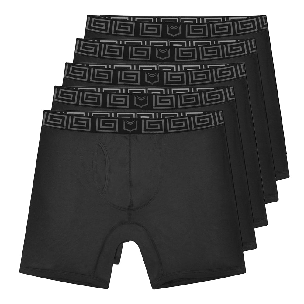 SHEATH V Bamboo Men's Dual Pouch Boxer Brief 8 inch 5-Pack – men's long inseam bamboo dual pouch boxer brief