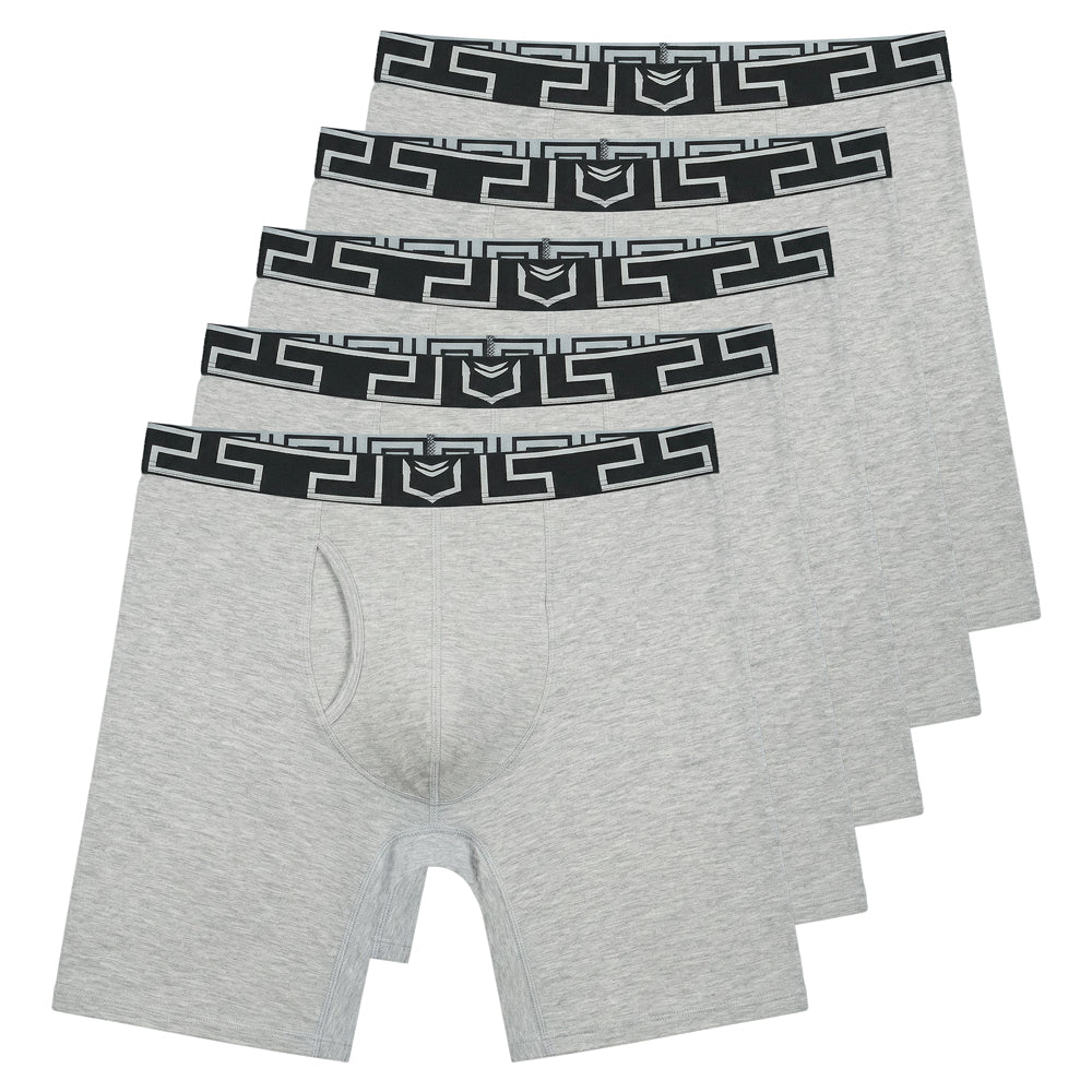 SHEATH V Bamboo Men's Dual Pouch Boxer Brief 8 inch 5-Pack – men's long inseam bamboo dual pouch boxer brief