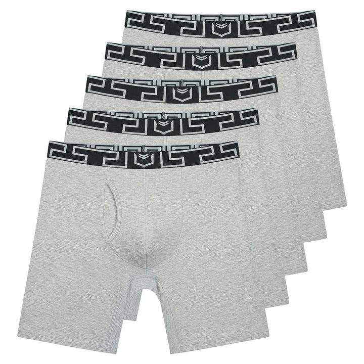 SHEATH V Bamboo Men's Dual Pouch Boxer Brief 8 inch 5-Pack – men's long inseam bamboo dual pouch boxer brief