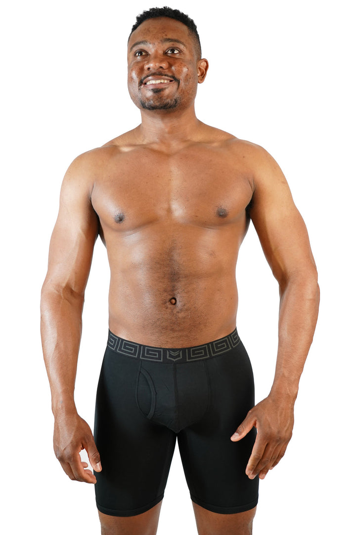 SHEATH V Bamboo Men's Dual Pouch Boxer Brief 8 inch 5-Pack – men's long inseam bamboo dual pouch boxer brief