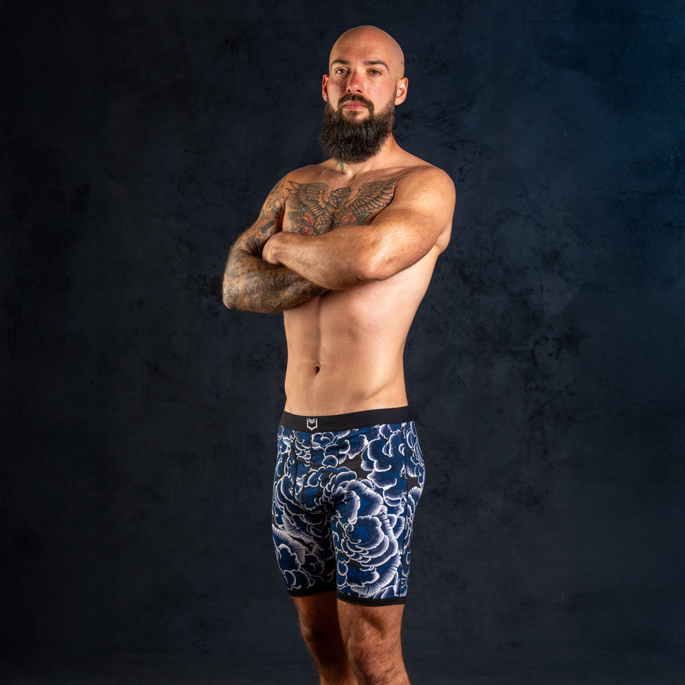 SHEATH V Bamboo Trametes 8" Sports Performance Boxer Brief - Dual Pouch Comfort