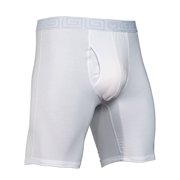 SHEATH V Bamboo Sports Performance Boxer Brief | 8-Inch Long Leg, Dual Pouch Support