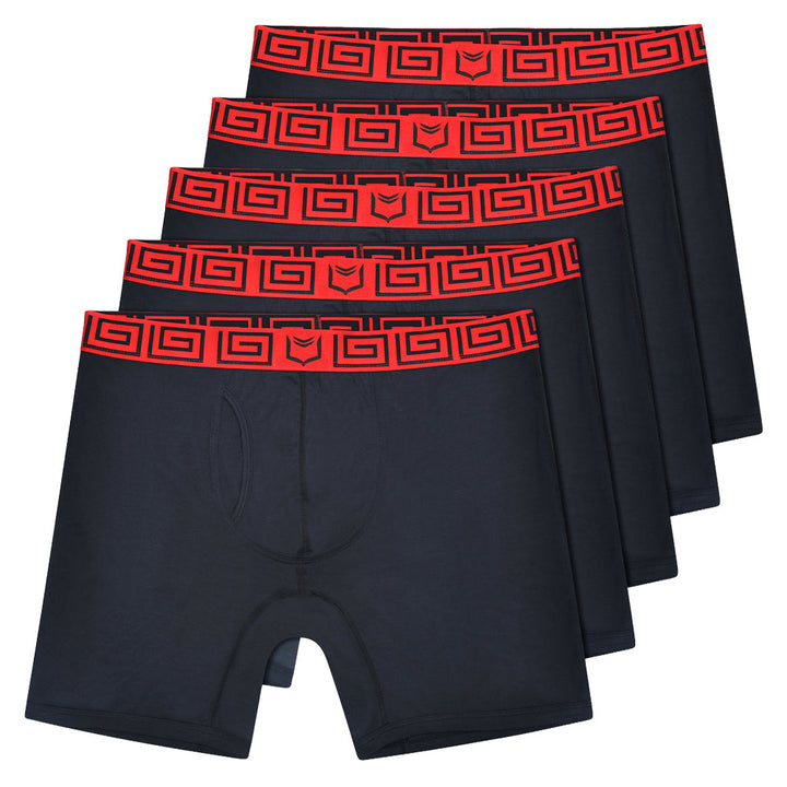 SHEATH V Modal Men's Dual Pouch Boxer Brief 8 inch 5-Pack – men's long inseam modal dual pouch boxer brief