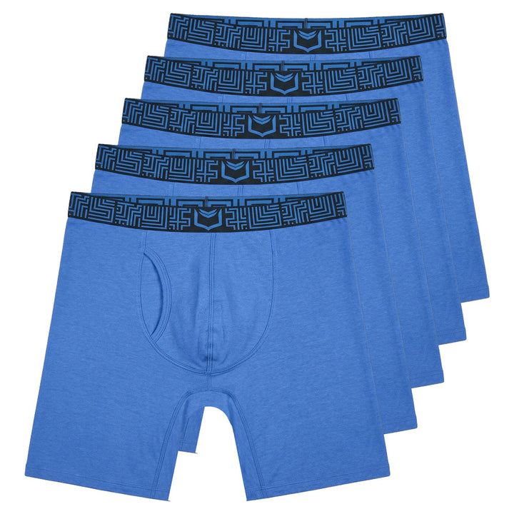 SHEATH V Modal Men's Dual Pouch Boxer Brief 8 inch 5-Pack – men's long inseam modal dual pouch boxer brief