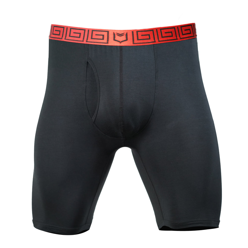 SHEATH V 8" Sports Performance Boxer Brief | Dual Pouch, Long Leg, Endurance Support
