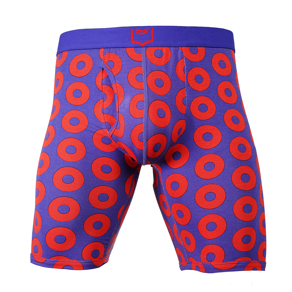 SHEATH V Men's 8" Sports Performance Boxer Briefs - Dual Pouch Support