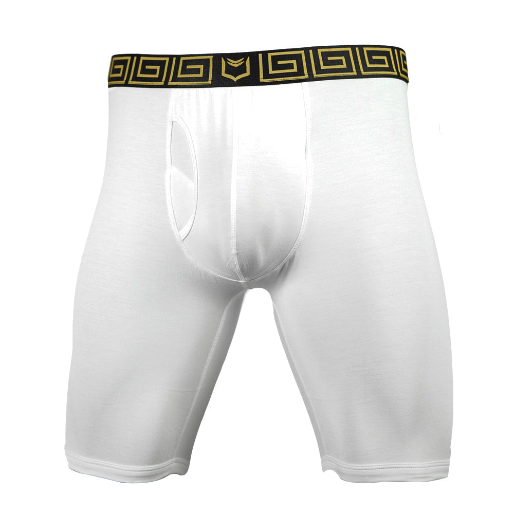 SHEATH V 8" Sports Performance Boxer Brief | Dual Pouch, Long Leg, Endurance Support