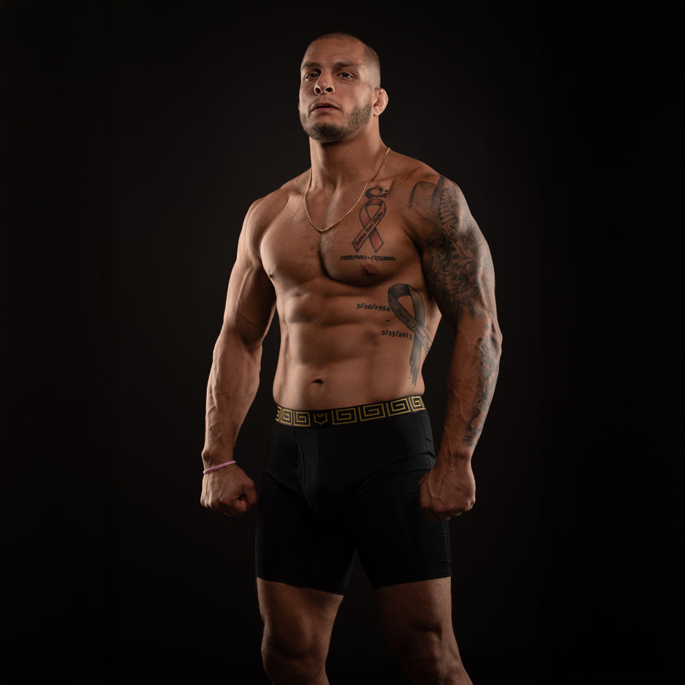 SHEATH V 8" Sports Performance Boxer Brief | Dual Pouch, Long Leg, Endurance Support