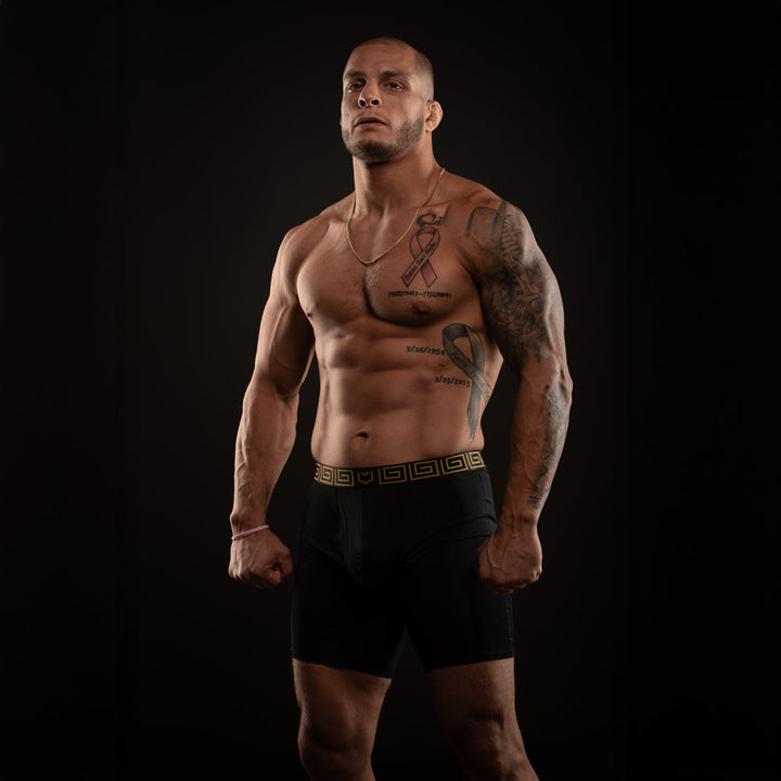 SHEATH V 8" Sports Performance Boxer Brief | Dual Pouch, Long Leg, Endurance Support