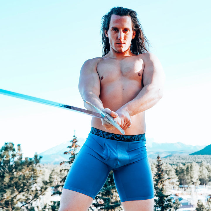 SHEATH V Colossus Sports Performance Boxer Brief | 8-Inch Long Leg, Dual Pouch Support