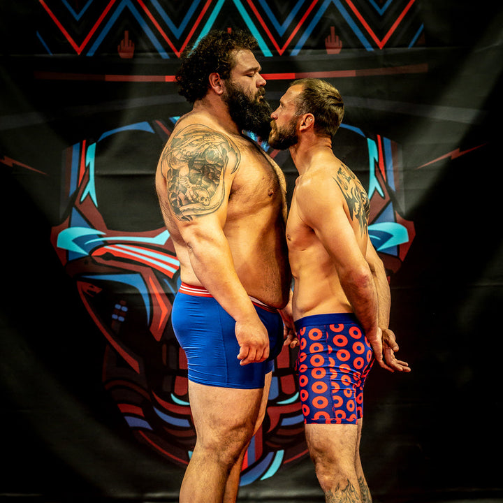 SHEATH V Men's 8" Sports Performance Boxer Briefs - Dual Pouch Support