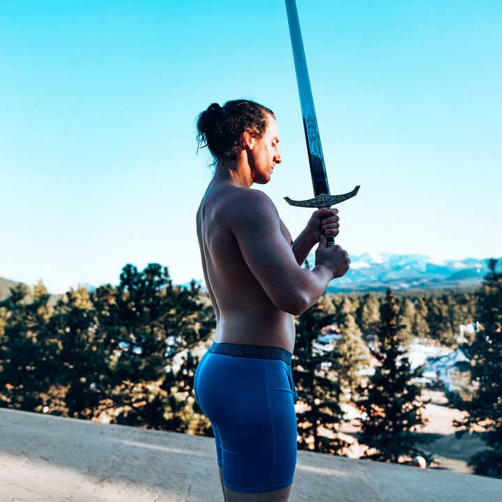 SHEATH V Colossus Sports Performance Boxer Brief | 8-Inch Long Leg, Dual Pouch Support