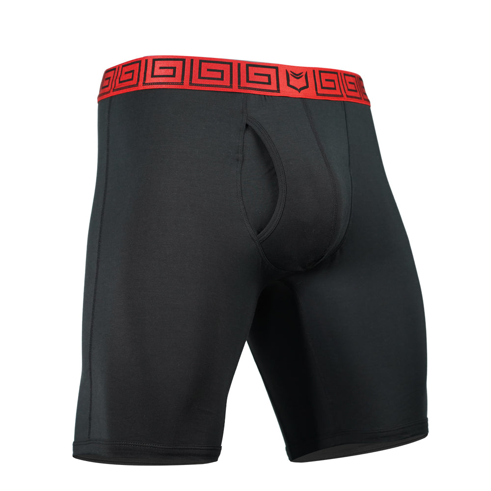 SHEATH V 8" Sports Performance Boxer Brief | Dual Pouch, Long Leg, Endurance Support