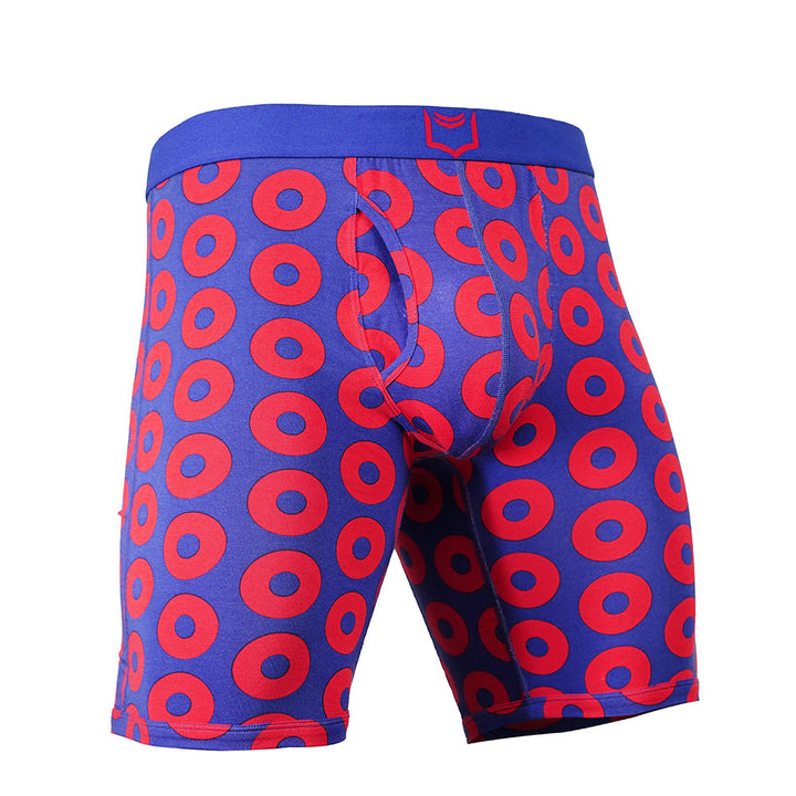 SHEATH V Men's 8" Sports Performance Boxer Briefs - Dual Pouch Support