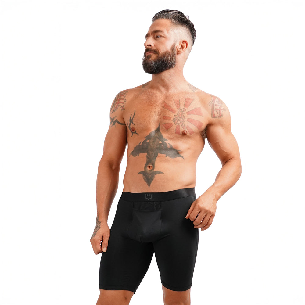 SHEATH V Modal Single Pouch Horizontal Fly Boxer Brief 8 inch 3-Pack – long inseam modal boxer brief fly