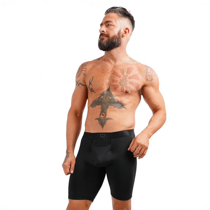 SHEATH V Modal Single Pouch Horizontal Fly Boxer Brief 8 inch 3-Pack – long inseam modal boxer brief fly