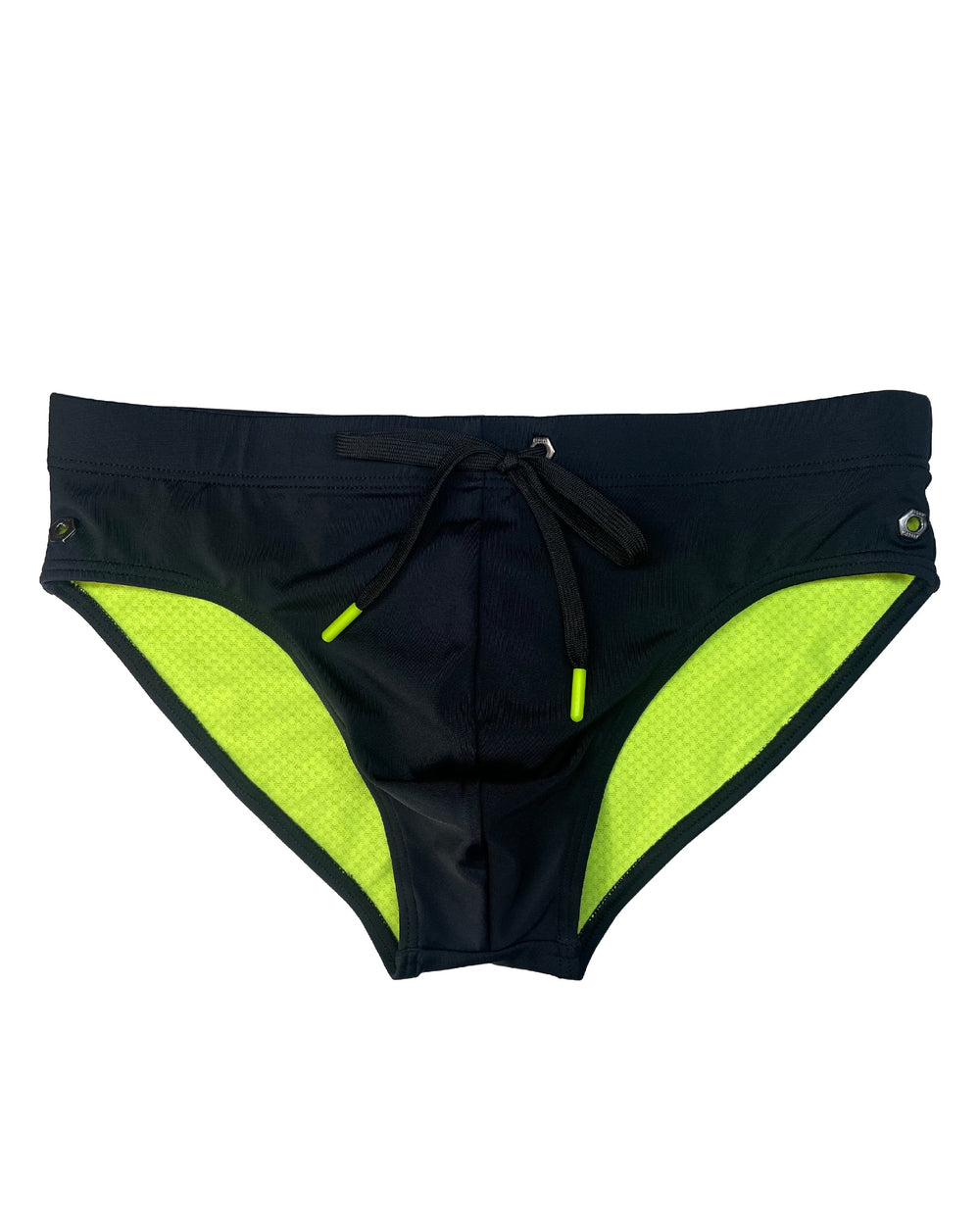 BADBUI Modern Classic Swim Brief in jet black – men's sporty quick-dry fitted swim brief