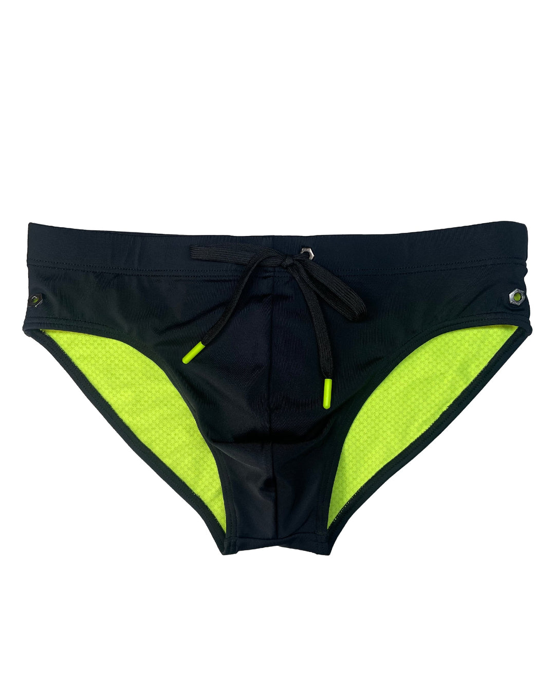 BADBUI Modern Classic Swim Brief in jet black – men's sporty quick-dry fitted swim brief