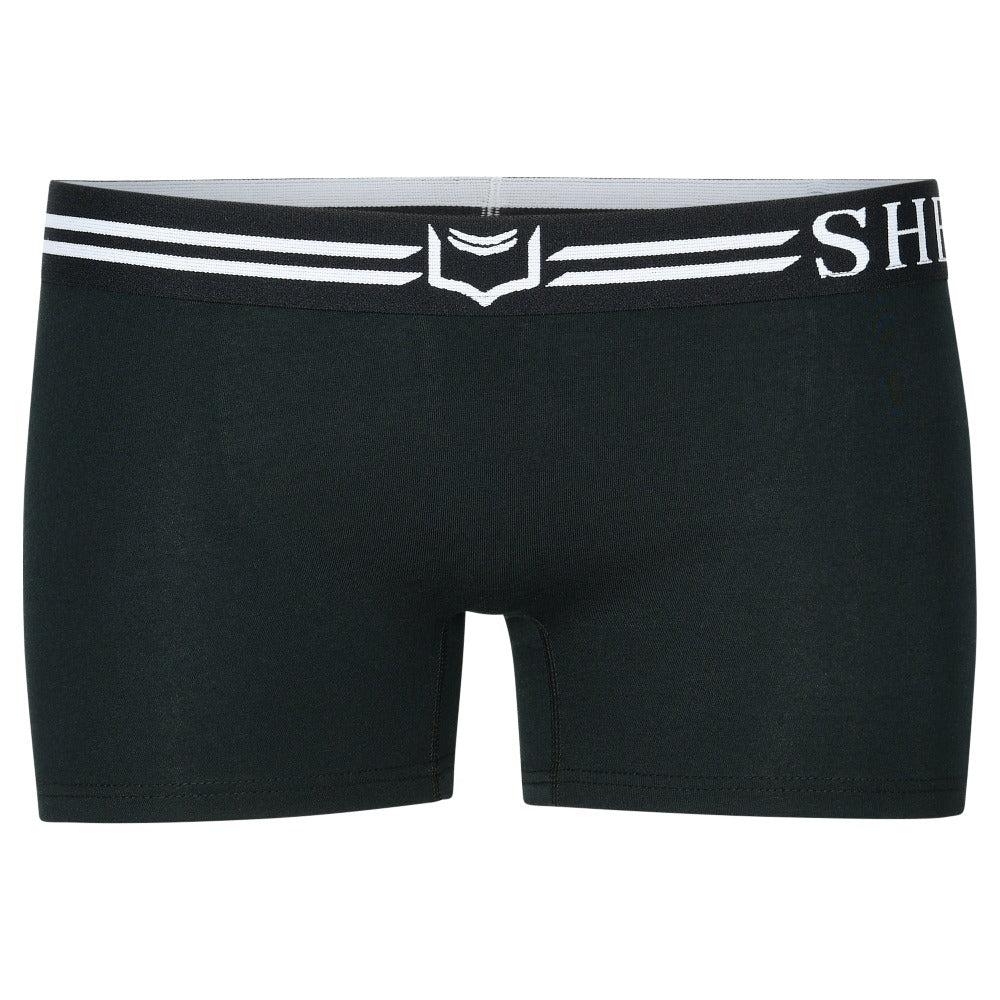 SHEATH women's modal boxer briefs in black – soft full coverage underwear front view