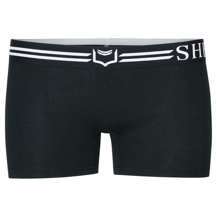 SHEATH women's modal boxer briefs in black – soft full coverage underwear front view
