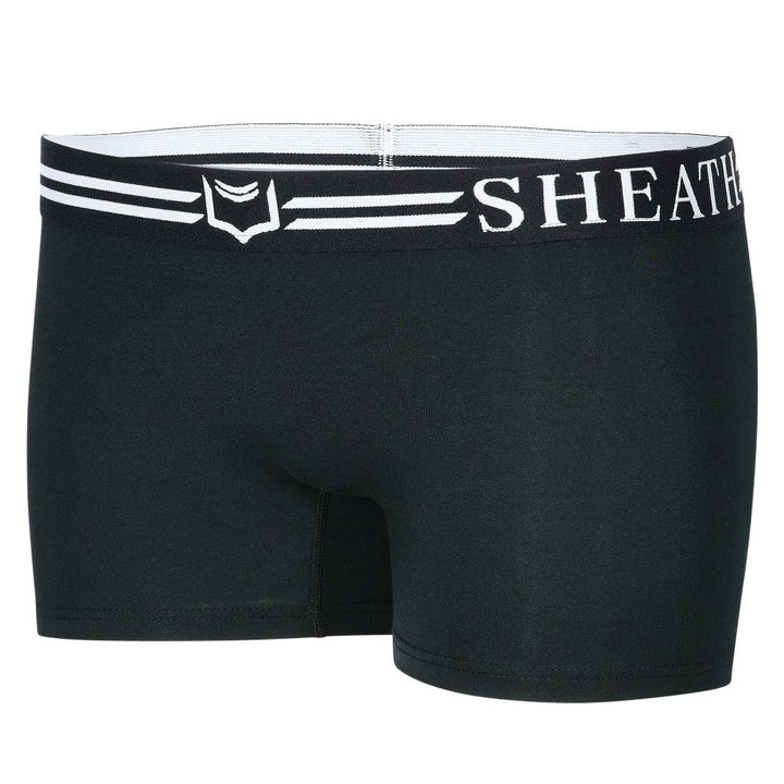 SHEATH women's modal boxer briefs in black – soft full coverage underwear front view