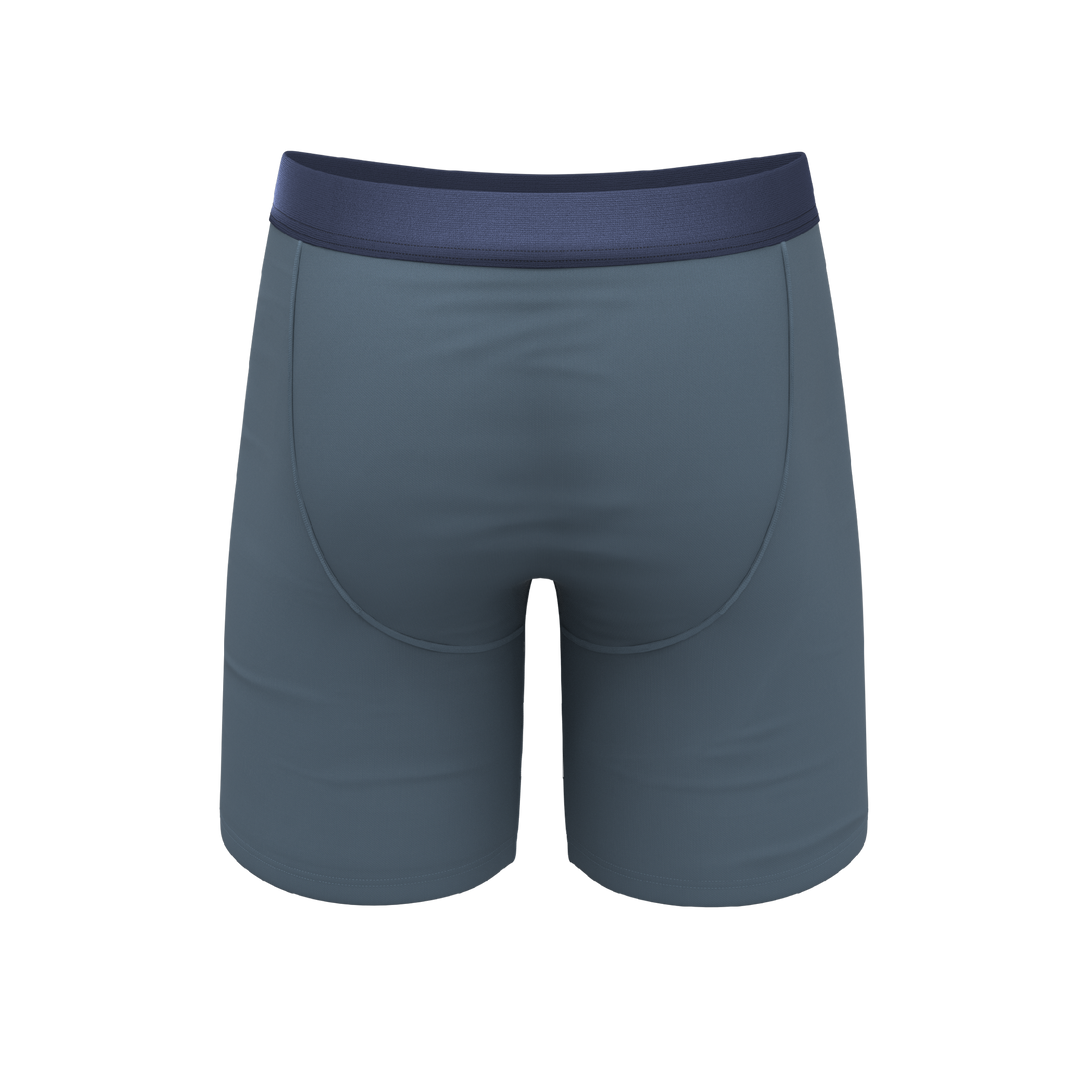 The Wake In The Lake | Tonal Teal Long Leg Ball Hammock® Pouch Underwear With Fly