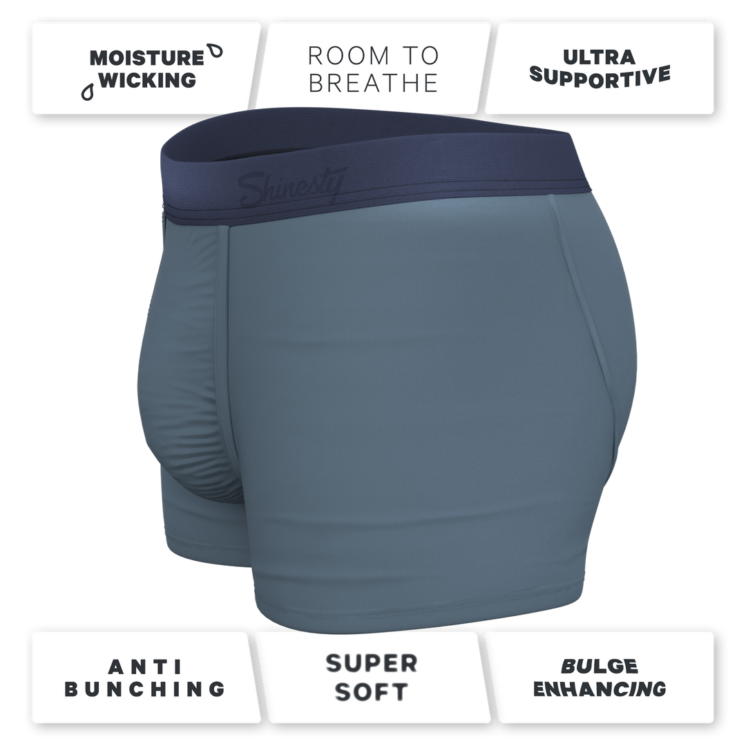 Shinesty "Wake In The Lake" Tonal Teal Ball Hammock® Pouch Trunks Underwear