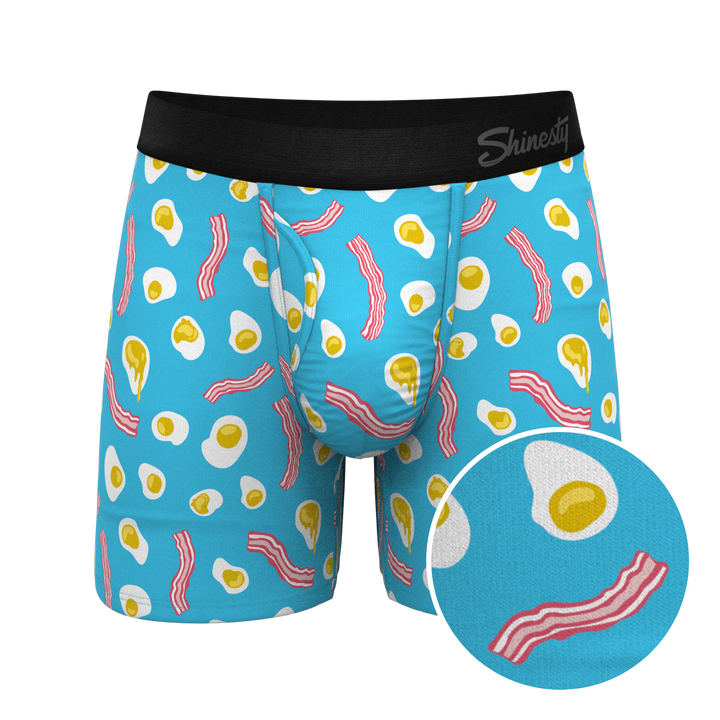 Shinesty "The Wakey Wakey" Eggs and Bacon Ball Hammock® Pouch Boxer Briefs with Fly