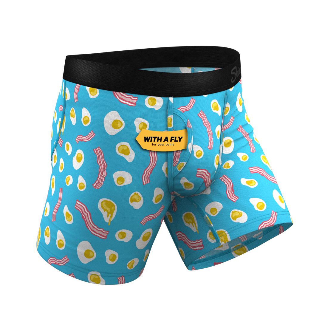 Shinesty "The Wakey Wakey" Eggs and Bacon Ball Hammock® Pouch Boxer Briefs with Fly