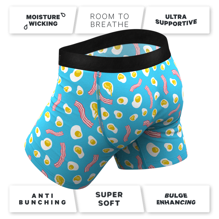 Shinesty "The Wakey Wakey" Eggs and Bacon Ball Hammock® Pouch Boxer Briefs with Fly