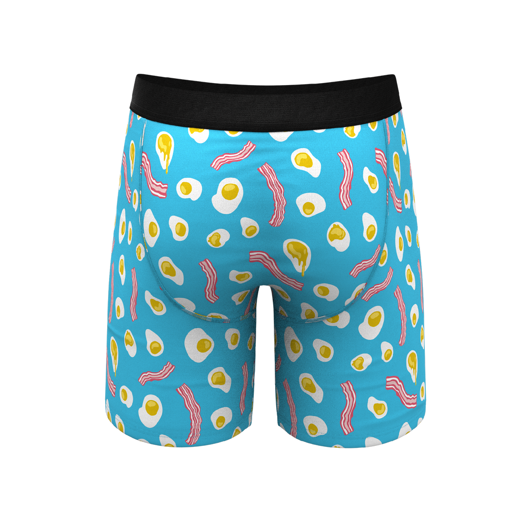 Shinesty "The Wakey Wakey" Eggs and Bacon Long Leg Ball Hammock® Pouch Boxer Briefs (With Fly)