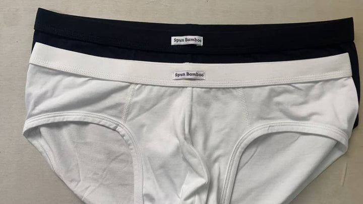 Spun Bamboo men's bamboo boxer briefs steel blue detail view