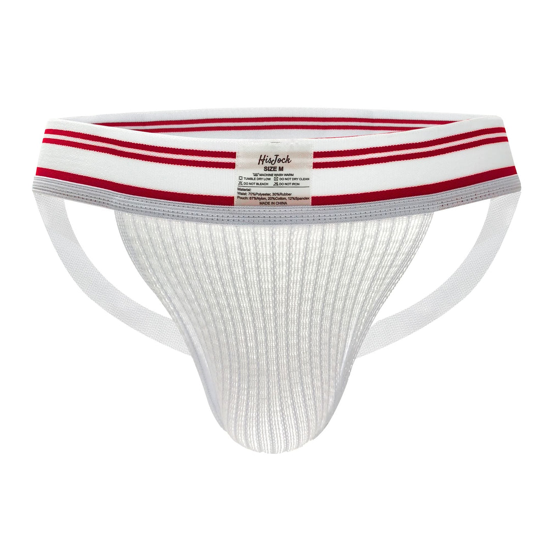 HisJock Core Jock in Virgin White 2 inch waistband – men's white classic athletic jockstrap