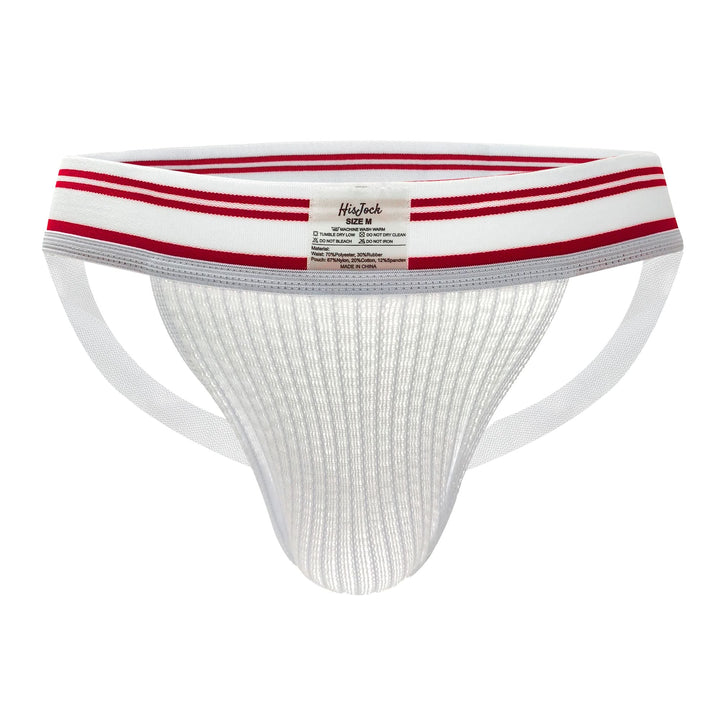 HisJock Core Jock in Virgin White 2 inch waistband – men's white classic athletic jockstrap
