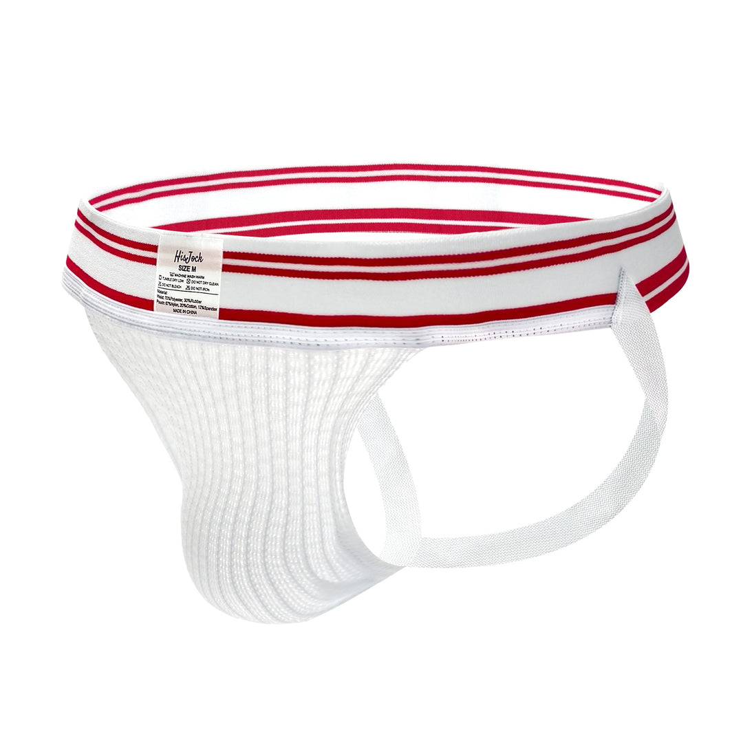 HisJock Core Jock in Virgin White 2 inch waistband – men's white classic athletic jockstrap