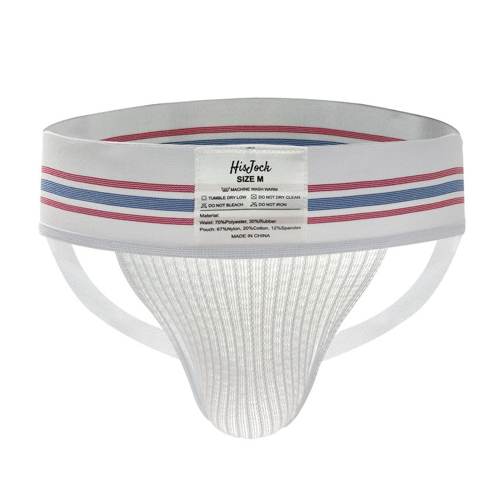 HisJock Core Jock in Classic White 3 inch waistband – men's classic athletic jockstrap