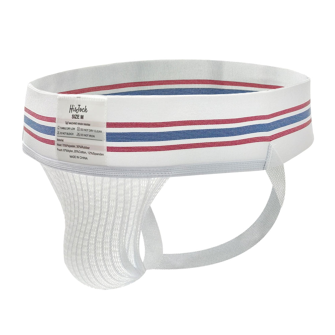 HisJock Core Jock in Classic White 3 inch waistband – men's classic athletic jockstrap