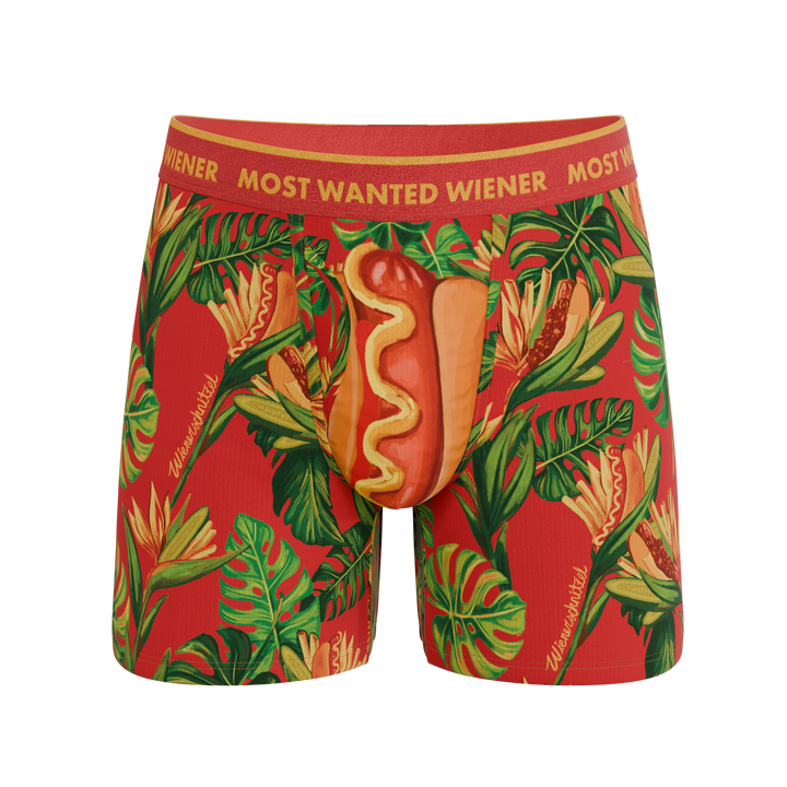 Shinesty The Wiener In Paradise Wienerschnitzel tropical Ball Hammock Magnum boxer briefs
